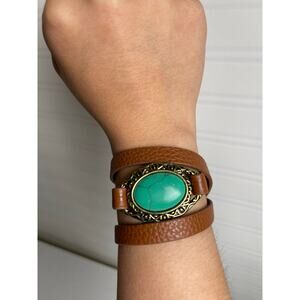 Women's Wrap Around Bracelet Reversible Charm Metal Turquoise Whimsy Boho Fairy